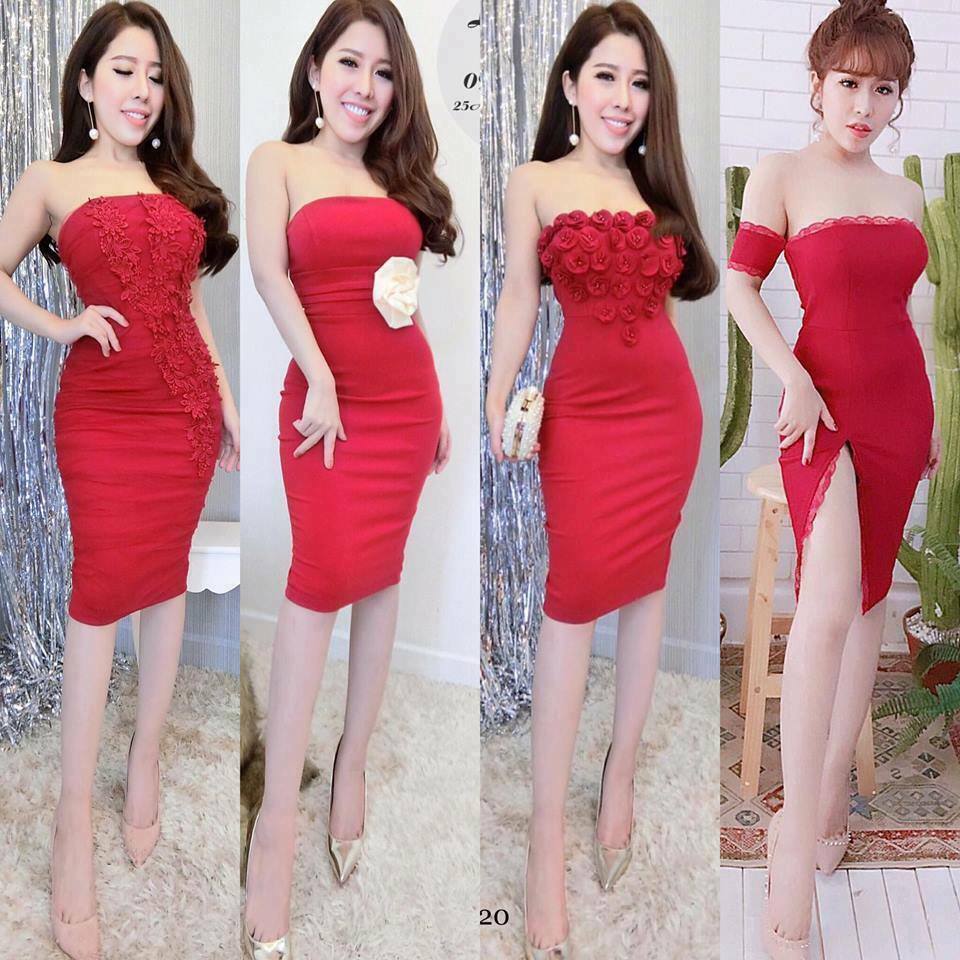 Đầm body phối ren lưới cao cấp - đầm body 2 dây