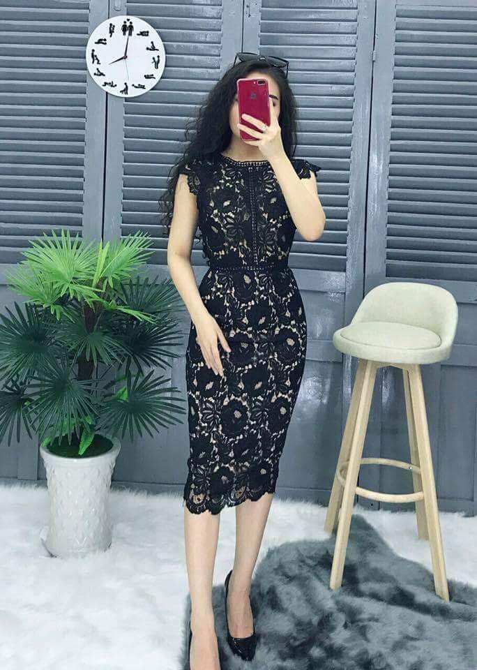 Đầm body ren hoa cao cấp