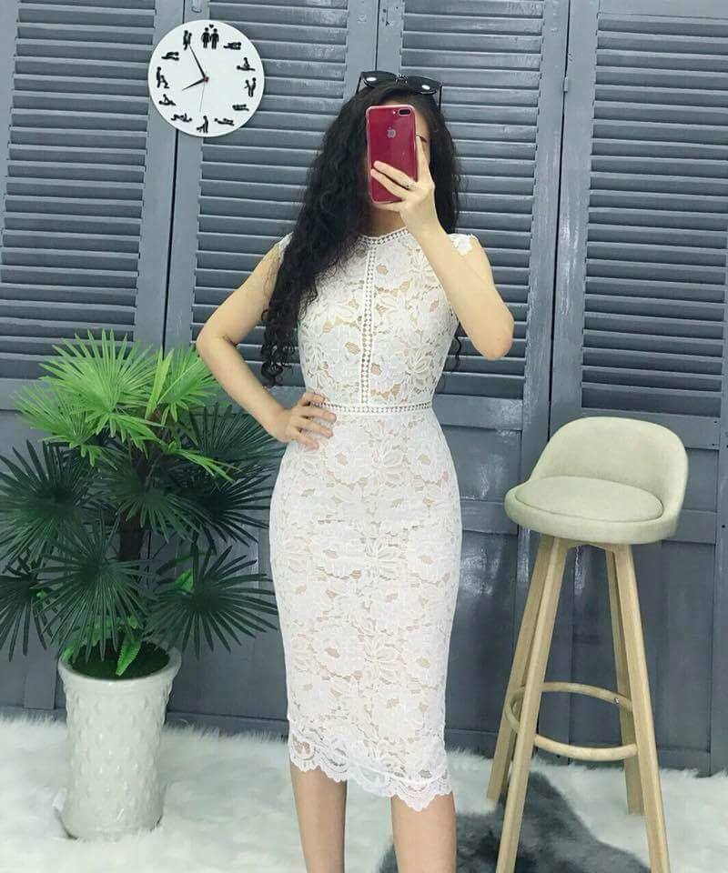 Đầm body ren hoa cao cấp