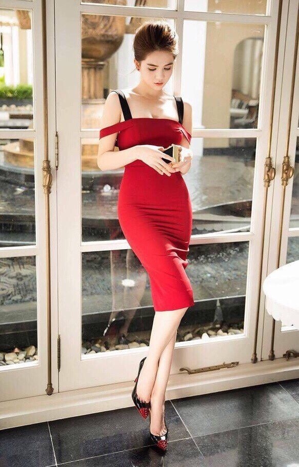 Địa chỉ mua váy đỏ dự tiệc tại Thái Nguyên đẹp lịm tim  Topvay Fashion