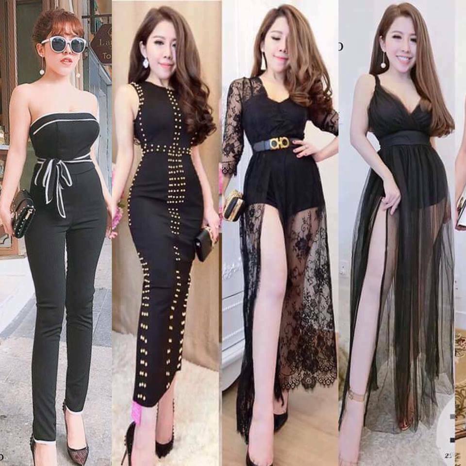 Đầm maxi phối ren lưới cao cấp