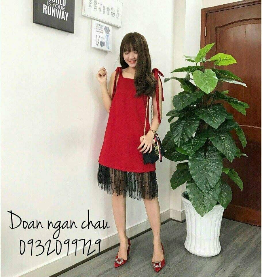 Đầm suông cột dây mừa hè sang chảnh