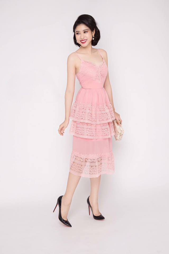Đầm Voan Maxi 2 Dây Phối Ren