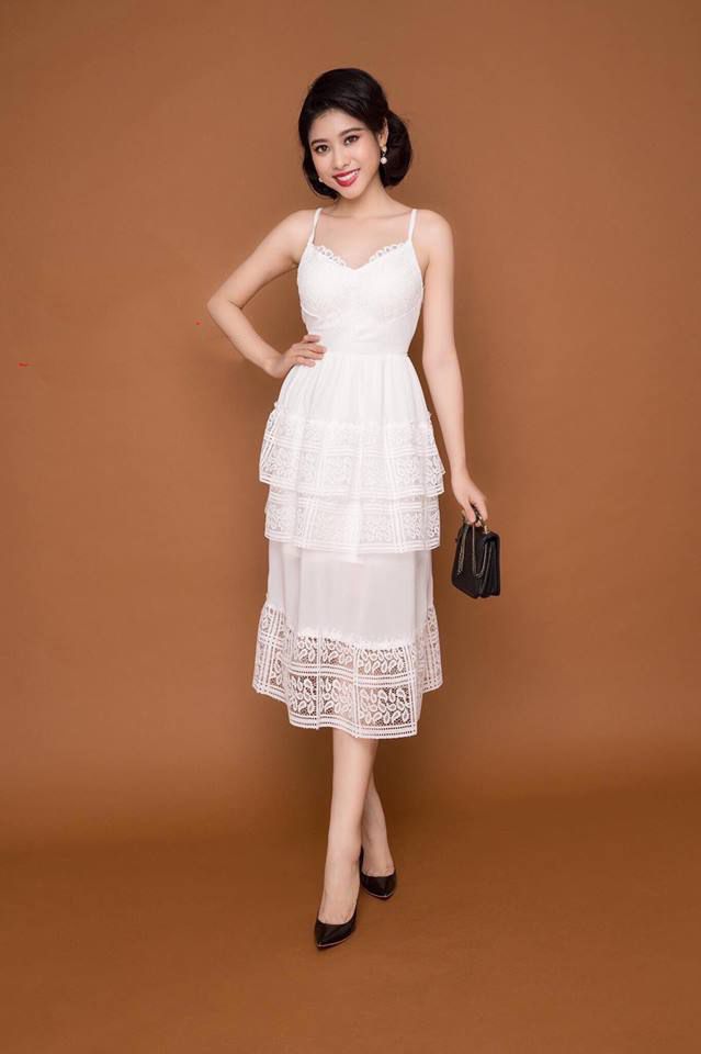 Đầm Voan Maxi 2 Dây Phối Ren