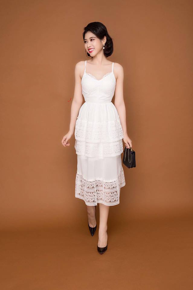 Đầm Voan Maxi 2 Dây Phối Ren