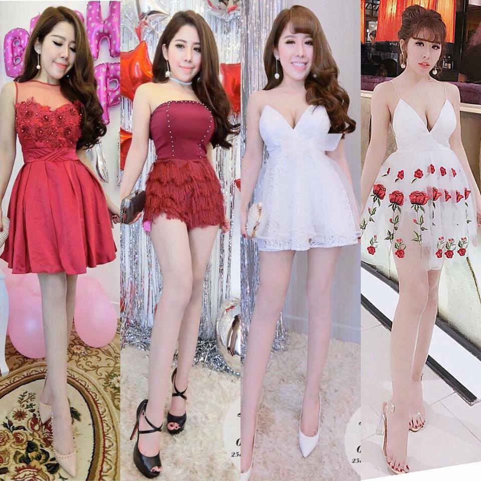 Đầm xòe phối ren lướ cao cấp