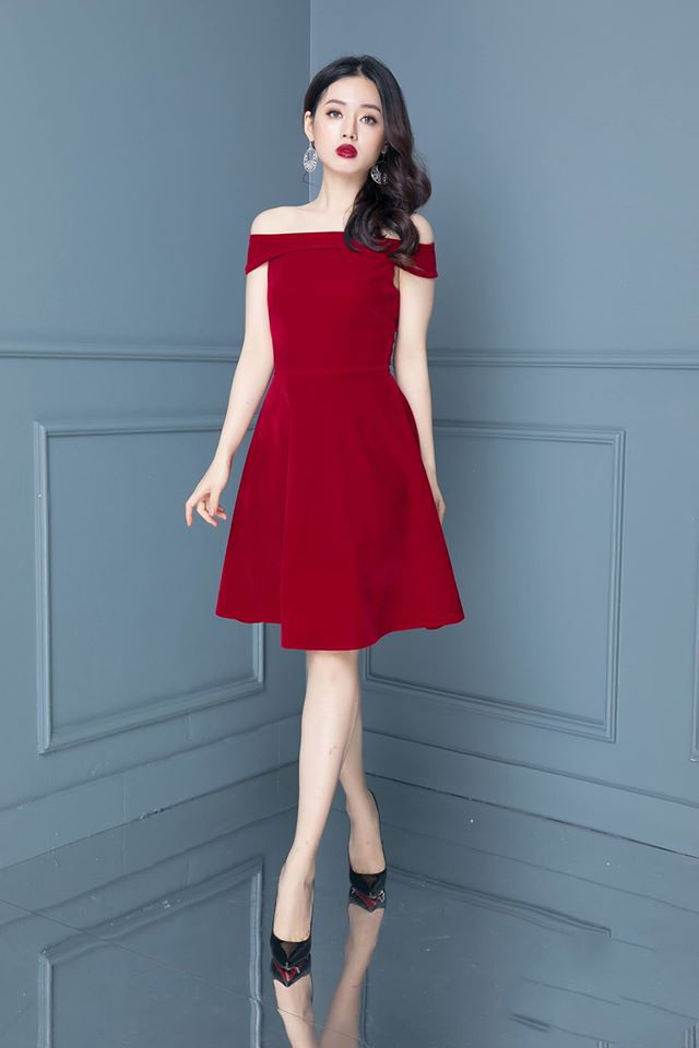 Đầm ôm body tay loe phối 2 màu đỏ đen cực hot - Hàng đẹp với giá tốt nhất