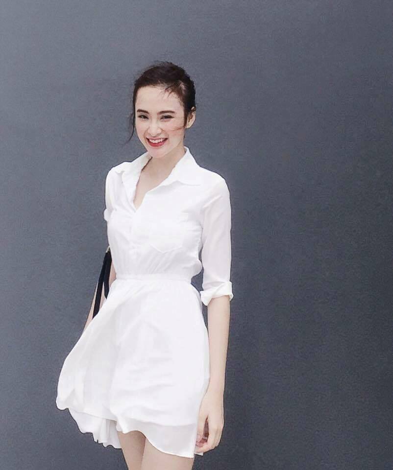 Đầm xòe voan cổ sơ mi màu trắng xinh như phương trinh